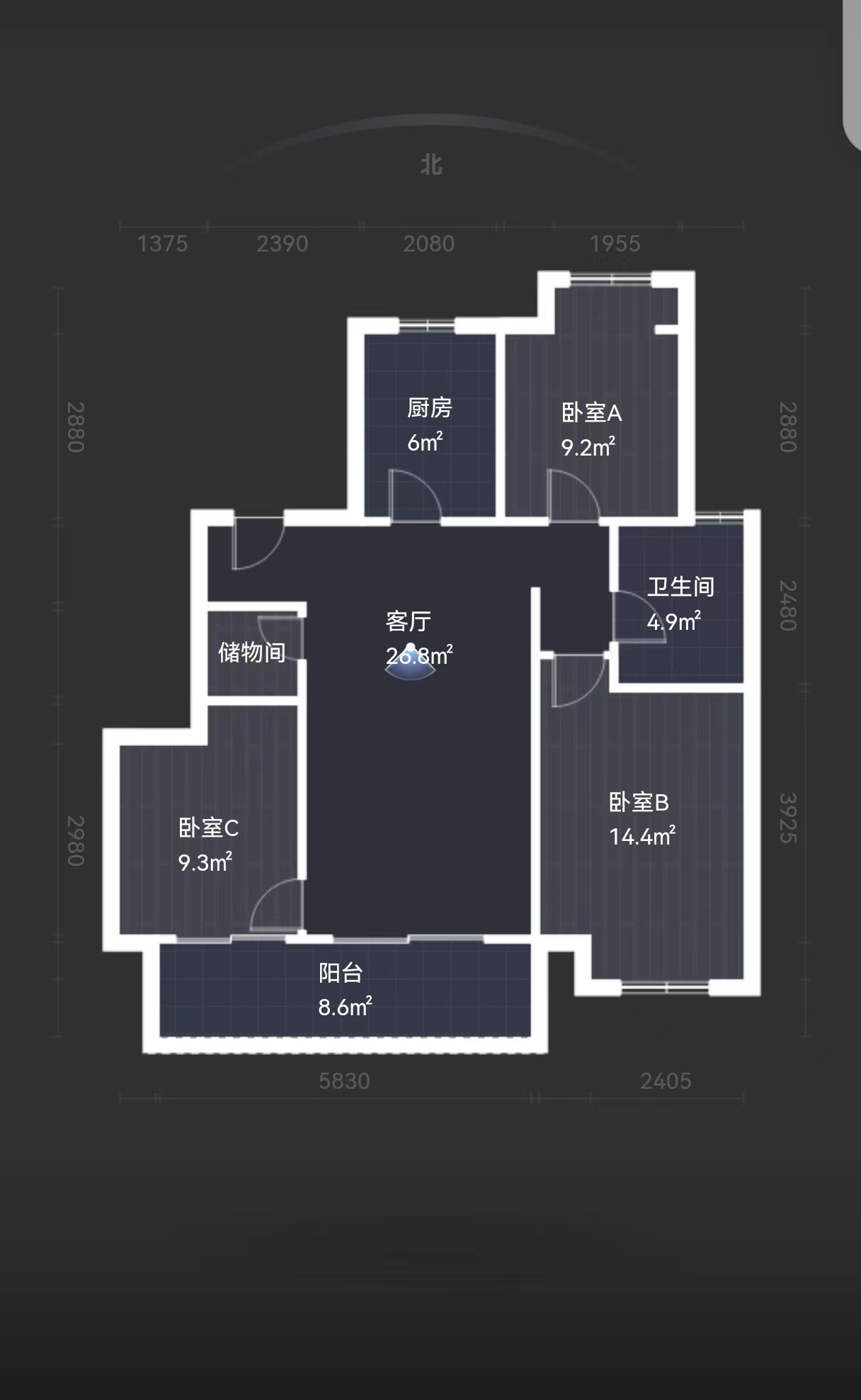 万科未来之光 3室2厅1卫 100.00m&sup2;