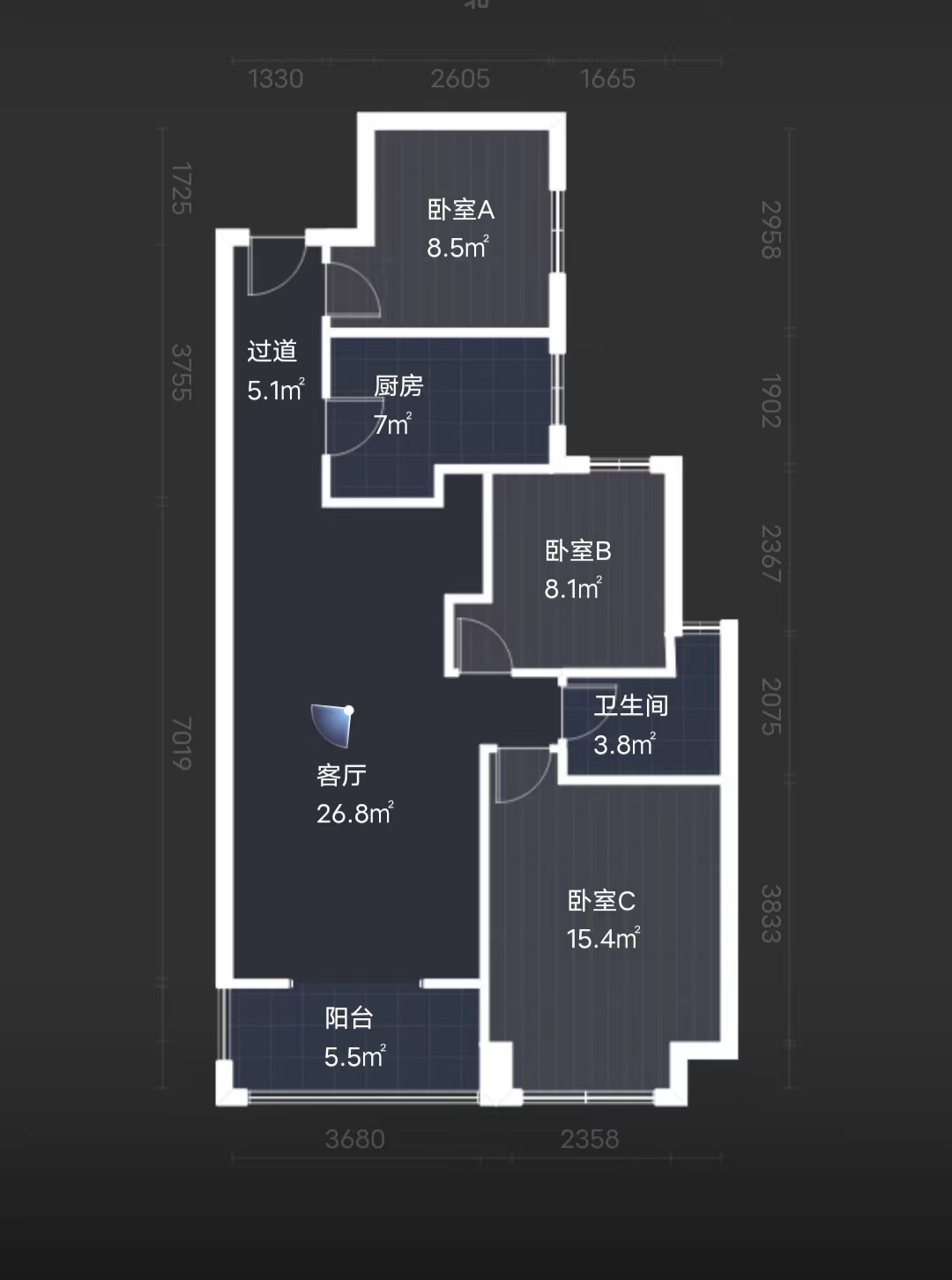 盛鑫 &middot;南湖學府 3室2厅1卫 97.96m&sup2;