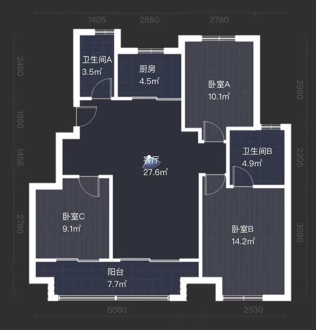 华禧铭苑 3室2厅2卫 102m&sup2;