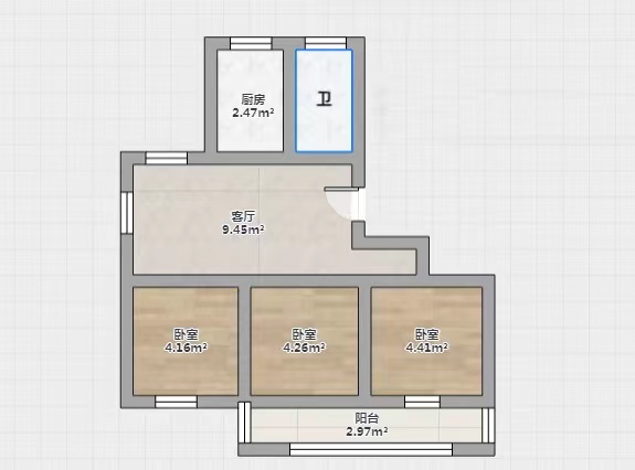北濠桥东村 3室1厅1卫 102m&sup2;