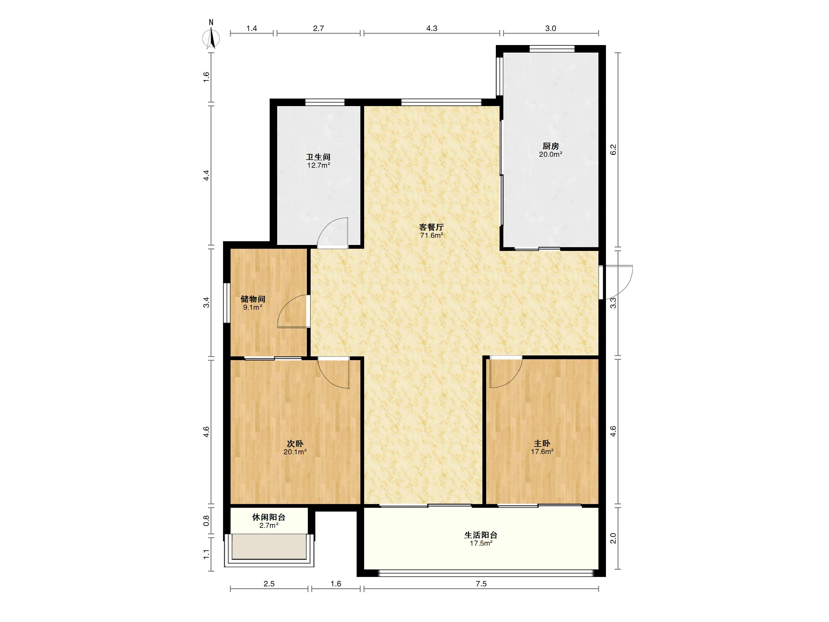 雅学苑 3室2厅1卫 143.66m&sup2;