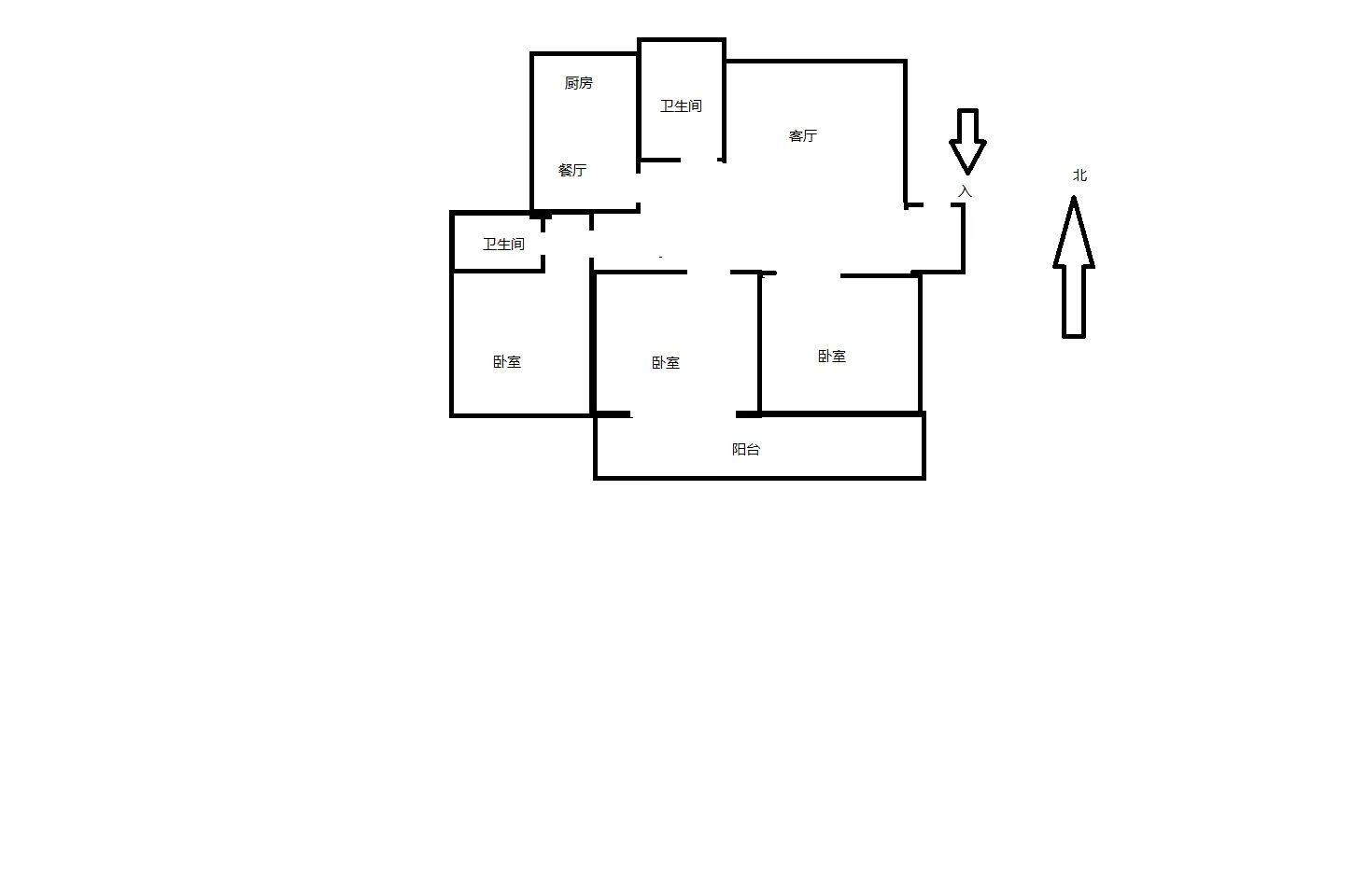外滩小区 4室2厅1卫 125m&sup2;