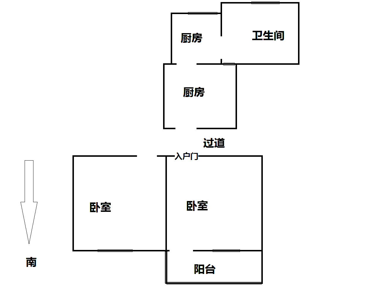 地区机关宿舍 2室0厅1卫 51.25m&sup2;