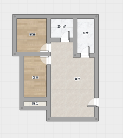 濠东路51号小区 2室1厅1卫 60.7m&sup2;