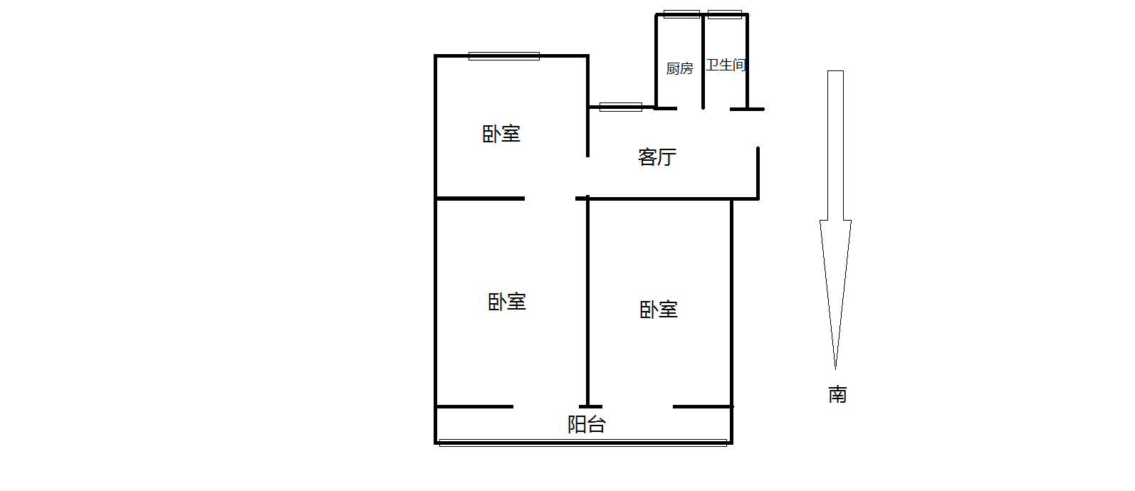 万象东园 3室1厅1卫 77.00m&sup2;
