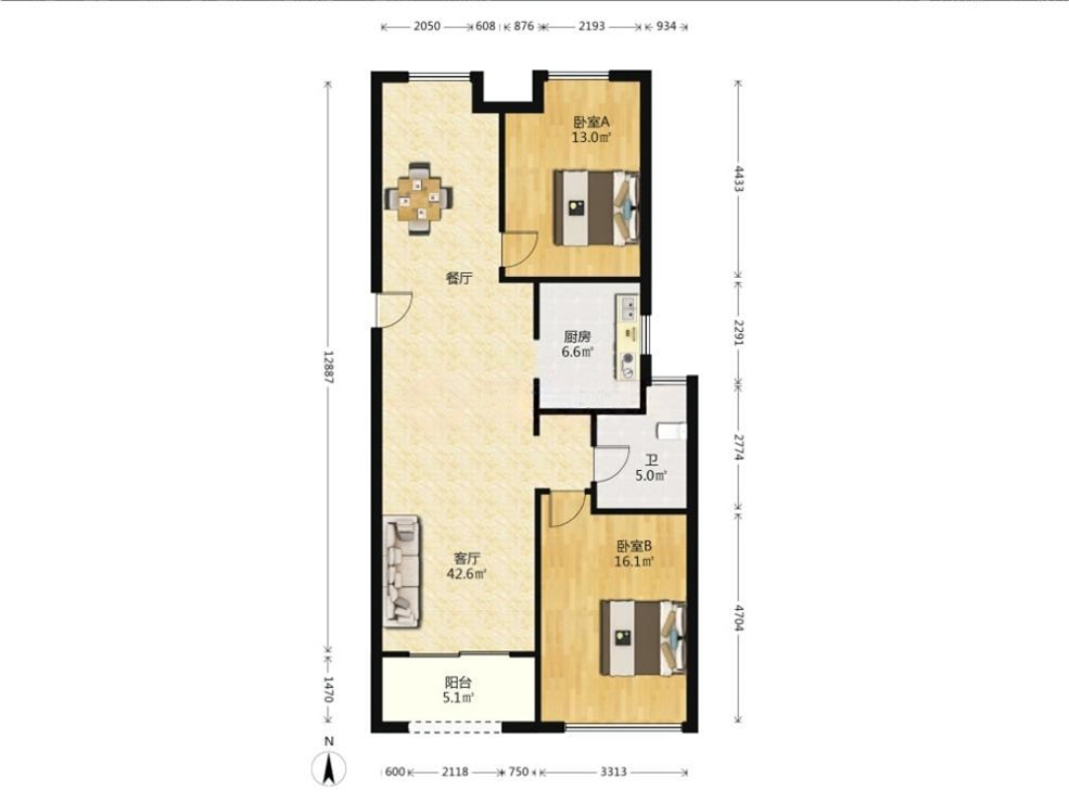 和融&bull;优山美地名邸 3室2厅1卫 117.00m&sup2;