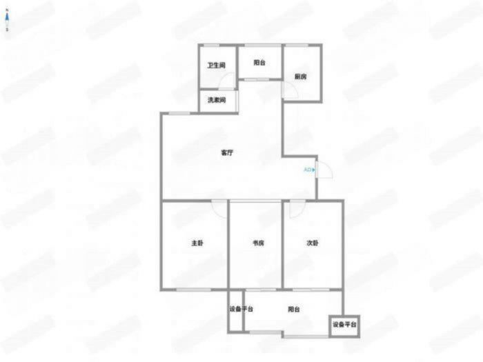 兴石花园 3室1厅1卫 105m&sup2;