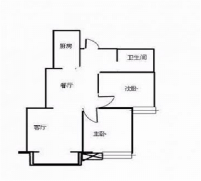 尚海城 2室2厅1卫 89m&sup2;