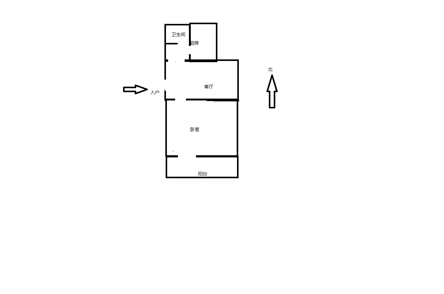 花园角 1室1厅1卫 47m&sup2;