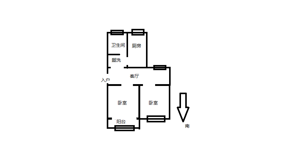 新桃园 2室1厅1卫 76m&sup2;