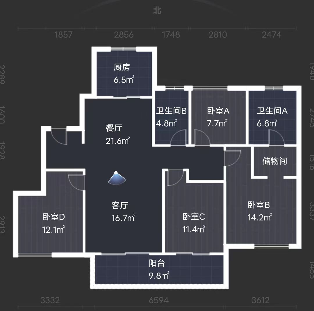 富力院士廷 4室2厅2卫 140m&sup2;