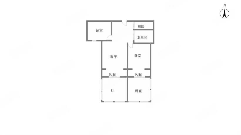 中南世纪城北区 3室2厅1卫 104.92m&sup2;