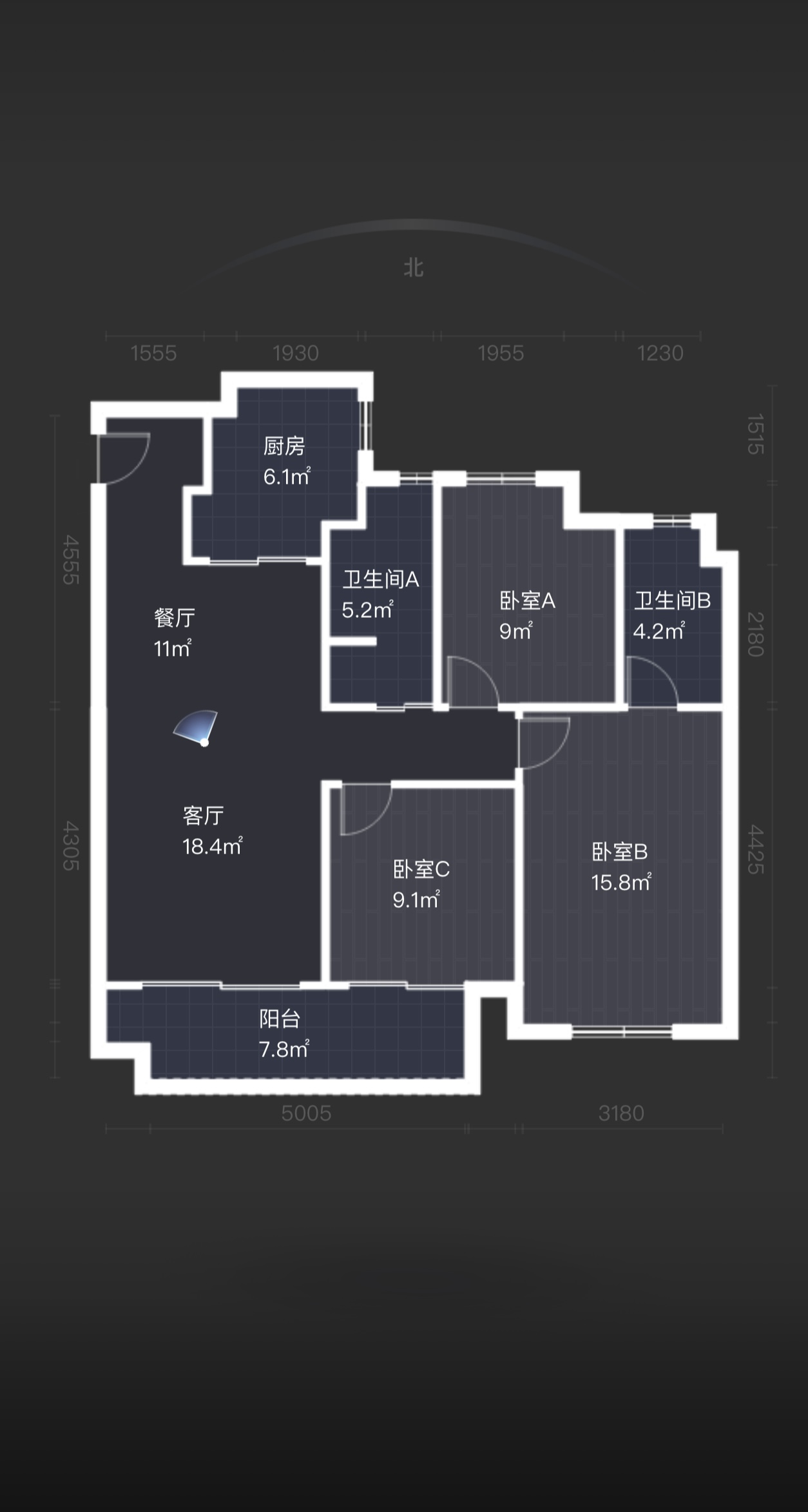 万科时代之光 3室2厅2卫 117m&sup2;