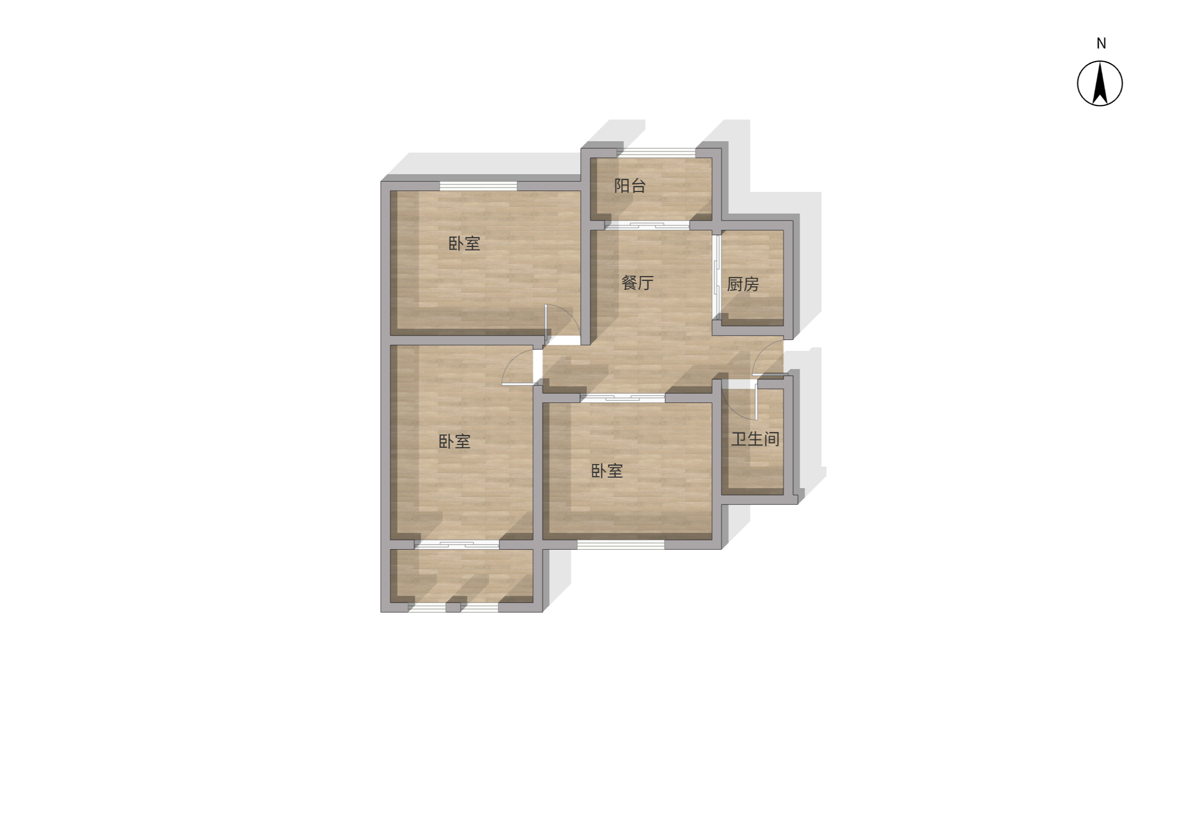 中南世纪城南区 2室2厅1卫 119.68m&sup2;