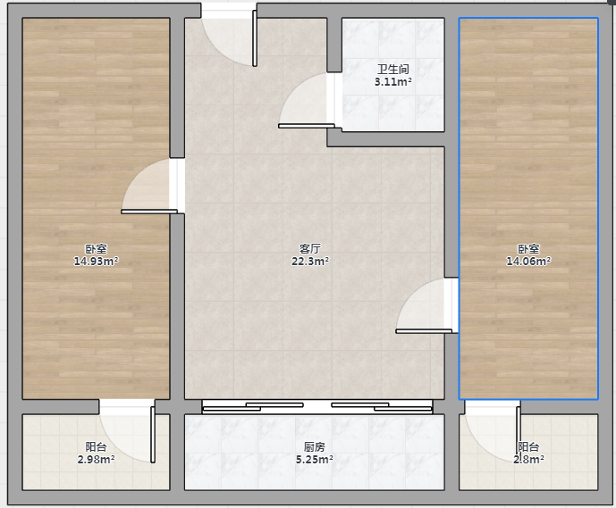 北街新村 2室1厅1卫 60.1m&sup2;