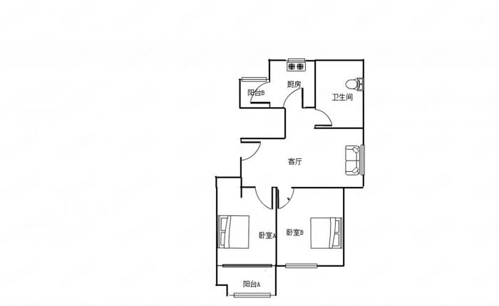 世伦佳苑 2室1厅1卫 82m&sup2;