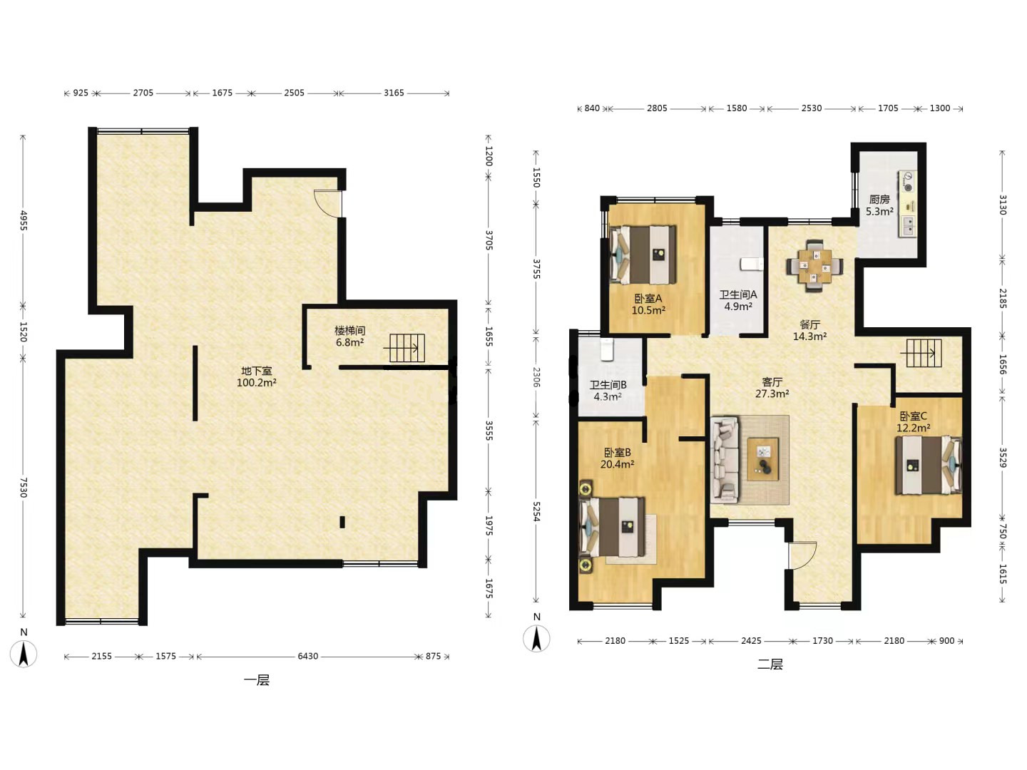 万科城市之光 3室2厅1卫 118.01m&sup2;