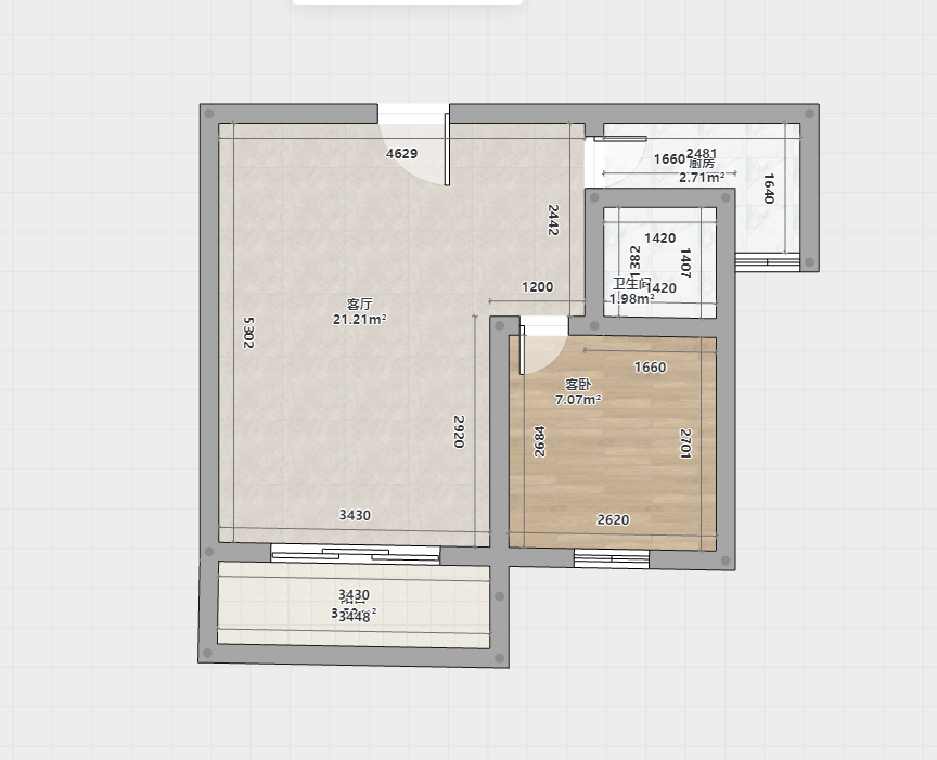 盛鑫·城东雅苑 2室1厅1卫 89.00m²