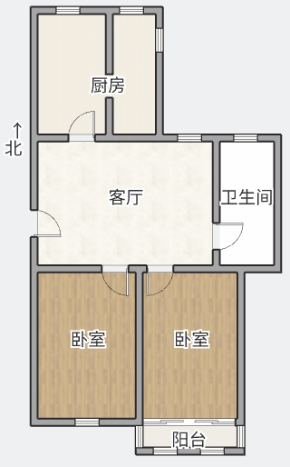 望江楼小区 2室1厅1卫 65m&sup2;