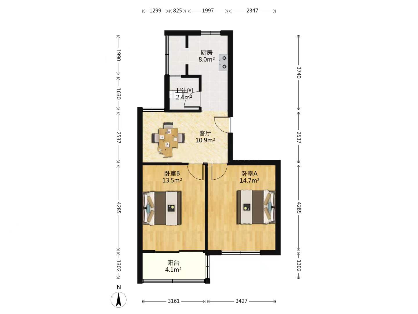 城南二村 2室1厅1卫 70m&sup2;