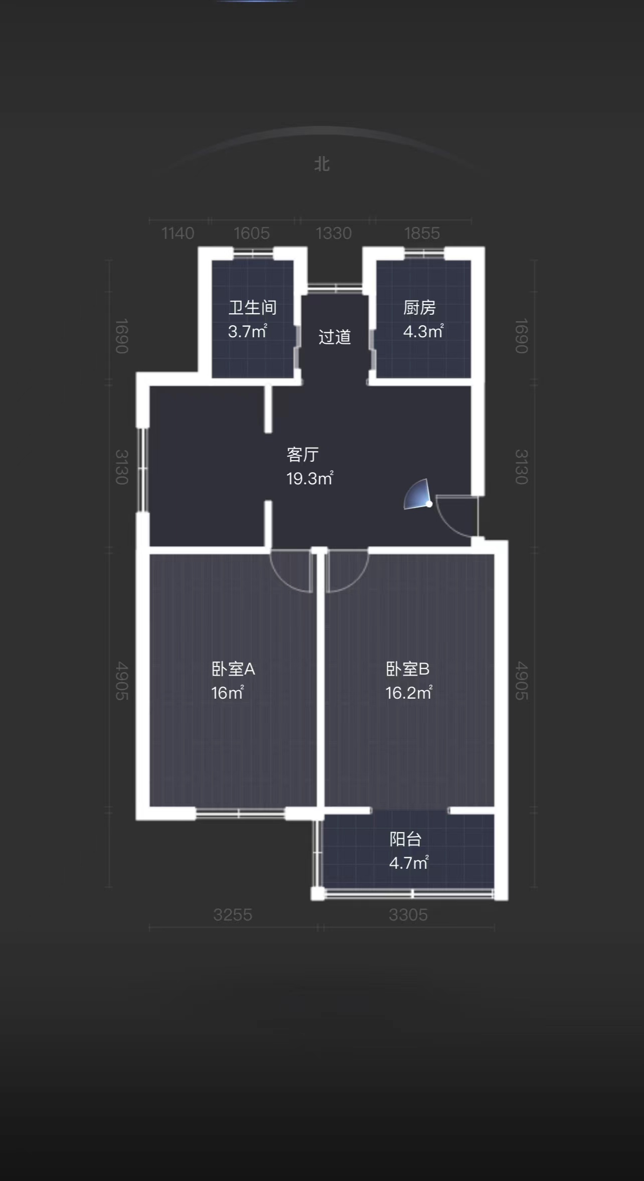八角亭小区 2室2厅1卫 80m&sup2;