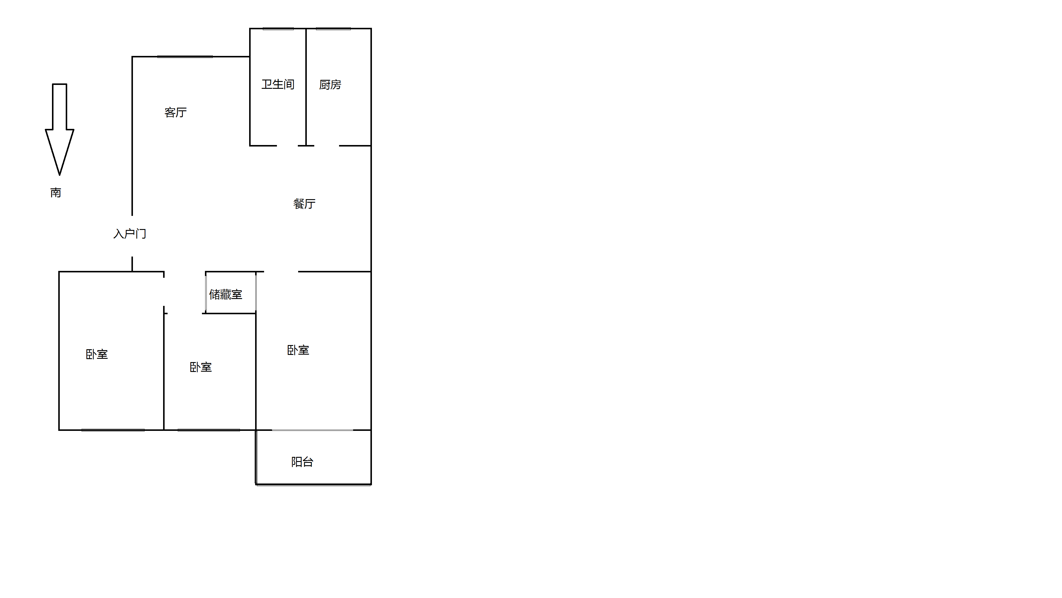 虹桥北村(崇川区) 2室2厅1卫 93.00m&sup2;
