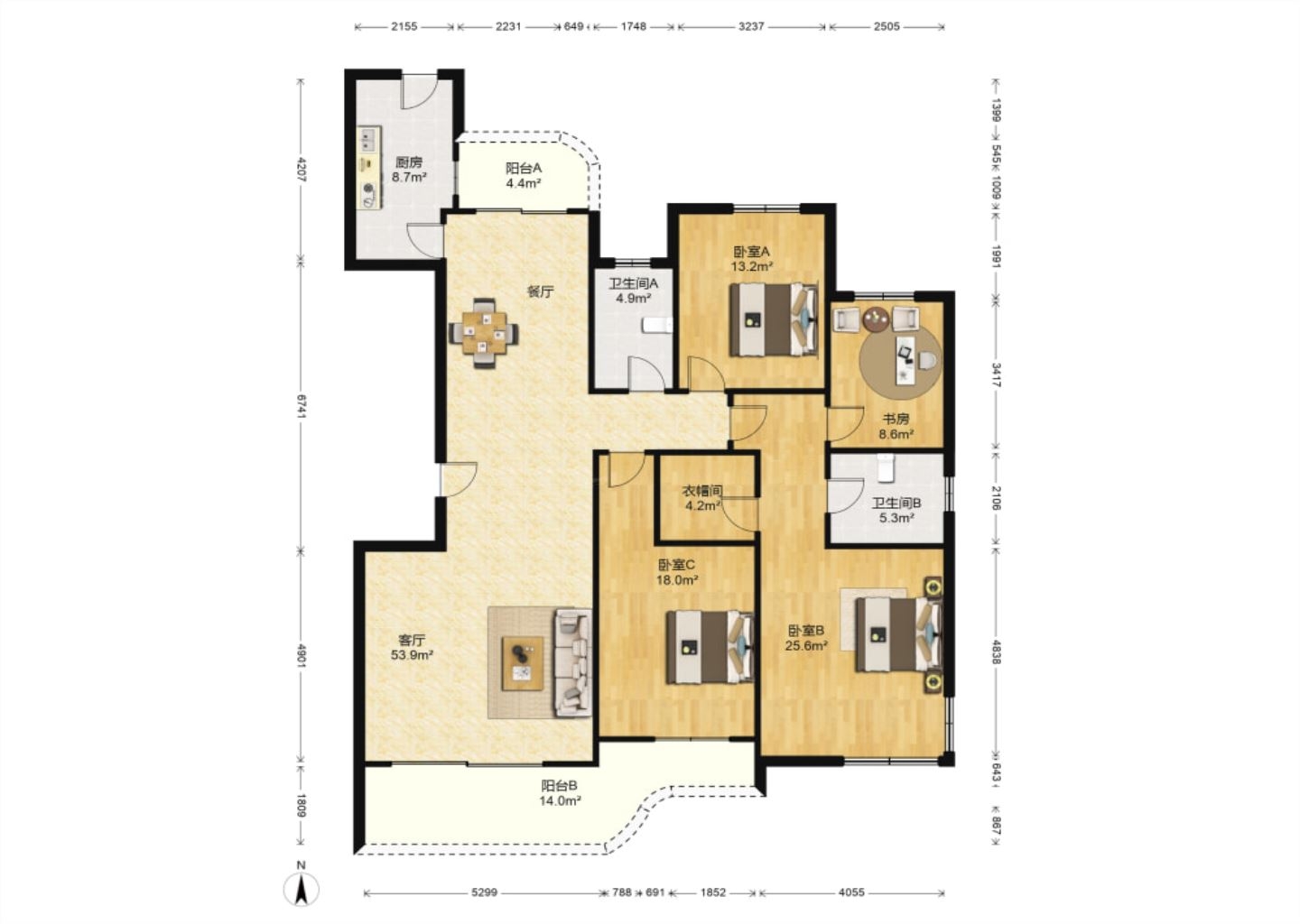 文景嘉苑 3室2厅2卫 197.94m&sup2;
