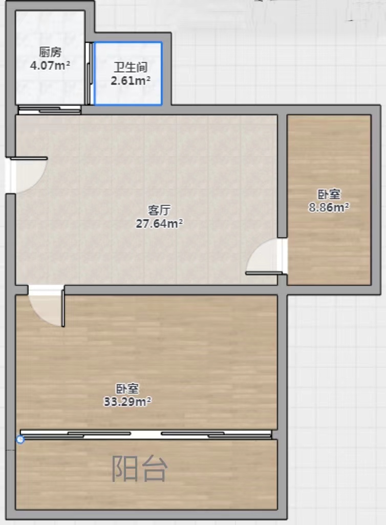 北濠桥新村 2室1厅1卫 61.50m&sup2;