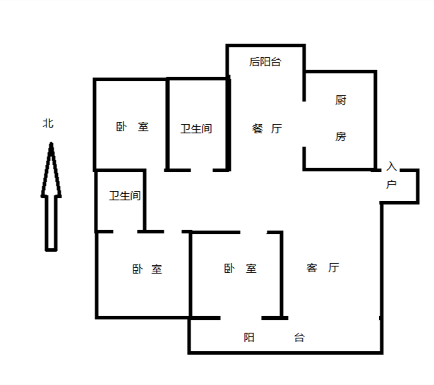 紫阳新城 3室2厅1卫 136m&sup2;