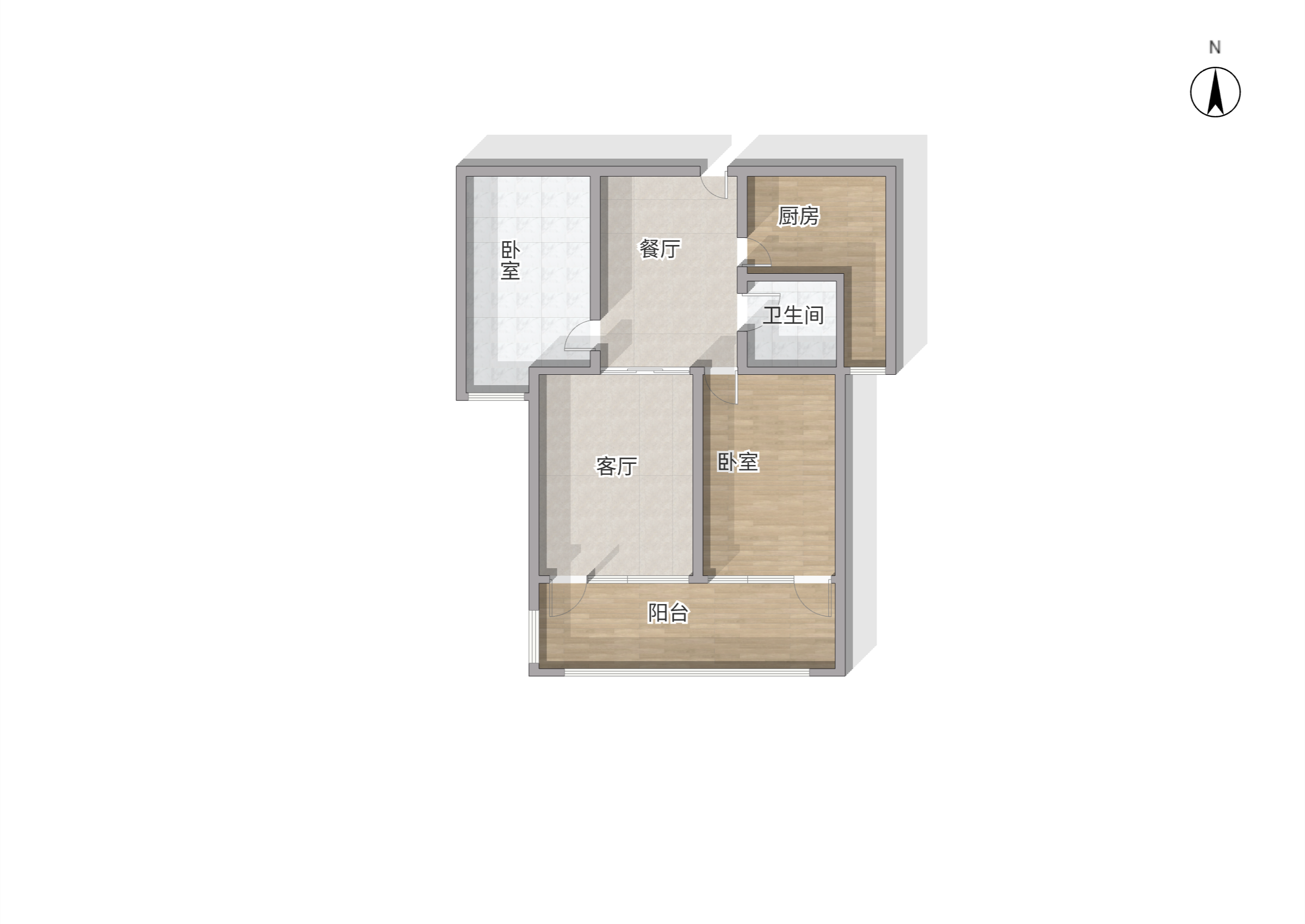中南世纪城北区 2室2厅1卫 103.77m&sup2;