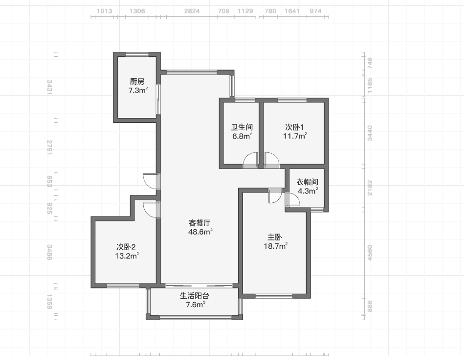 中港城世家 3室1厅1卫 142.56m&sup2;