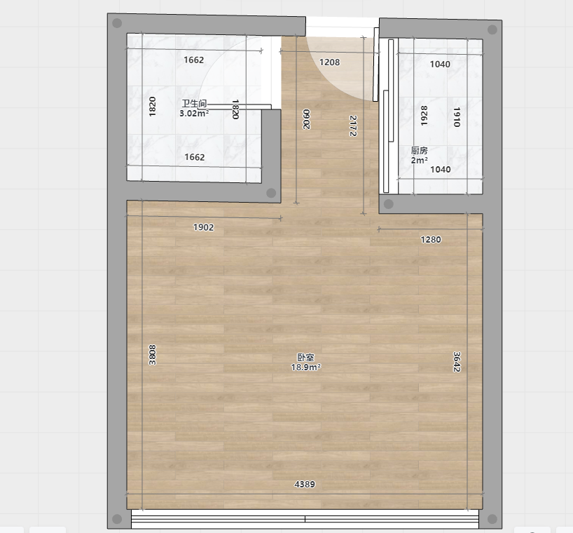 奥邦金座公寓 2室1厅1卫 53.00m²