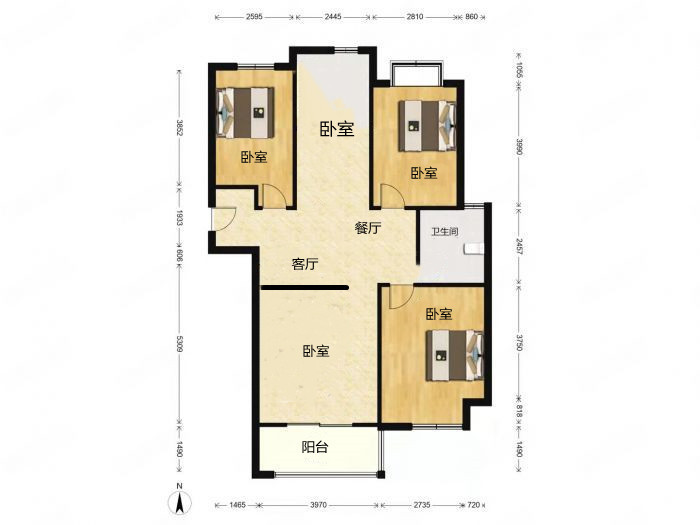 炜赋花苑 3室2厅1卫 128m&sup2;