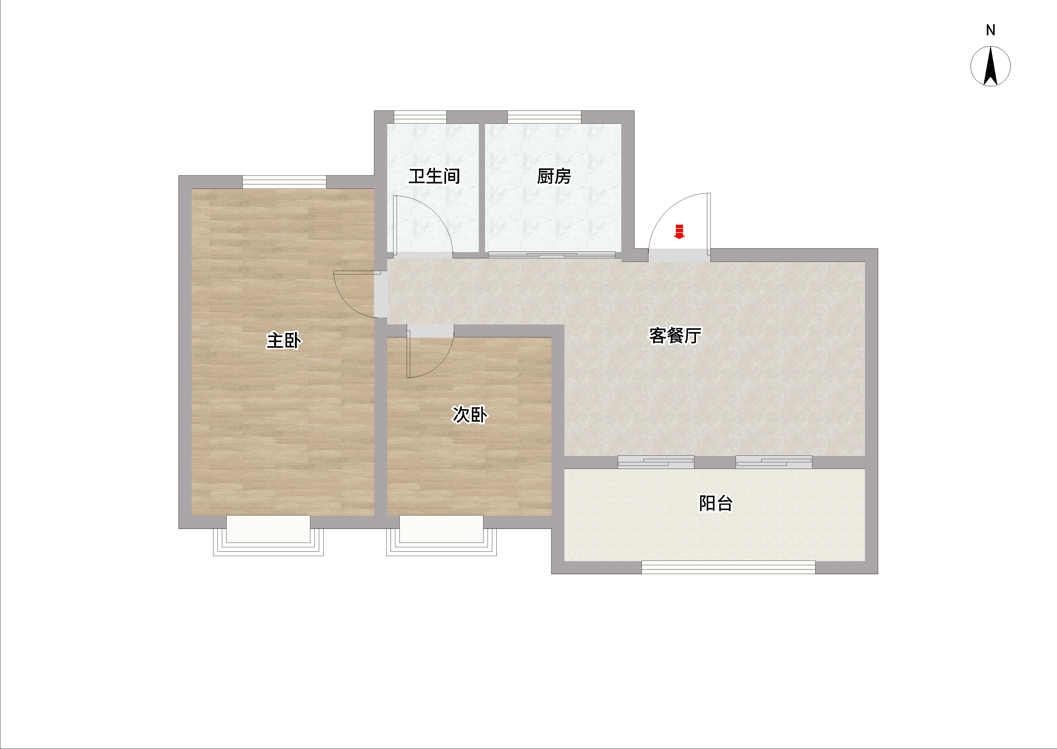 世茂九龙庭 2室2厅1卫 89.00m&sup2;