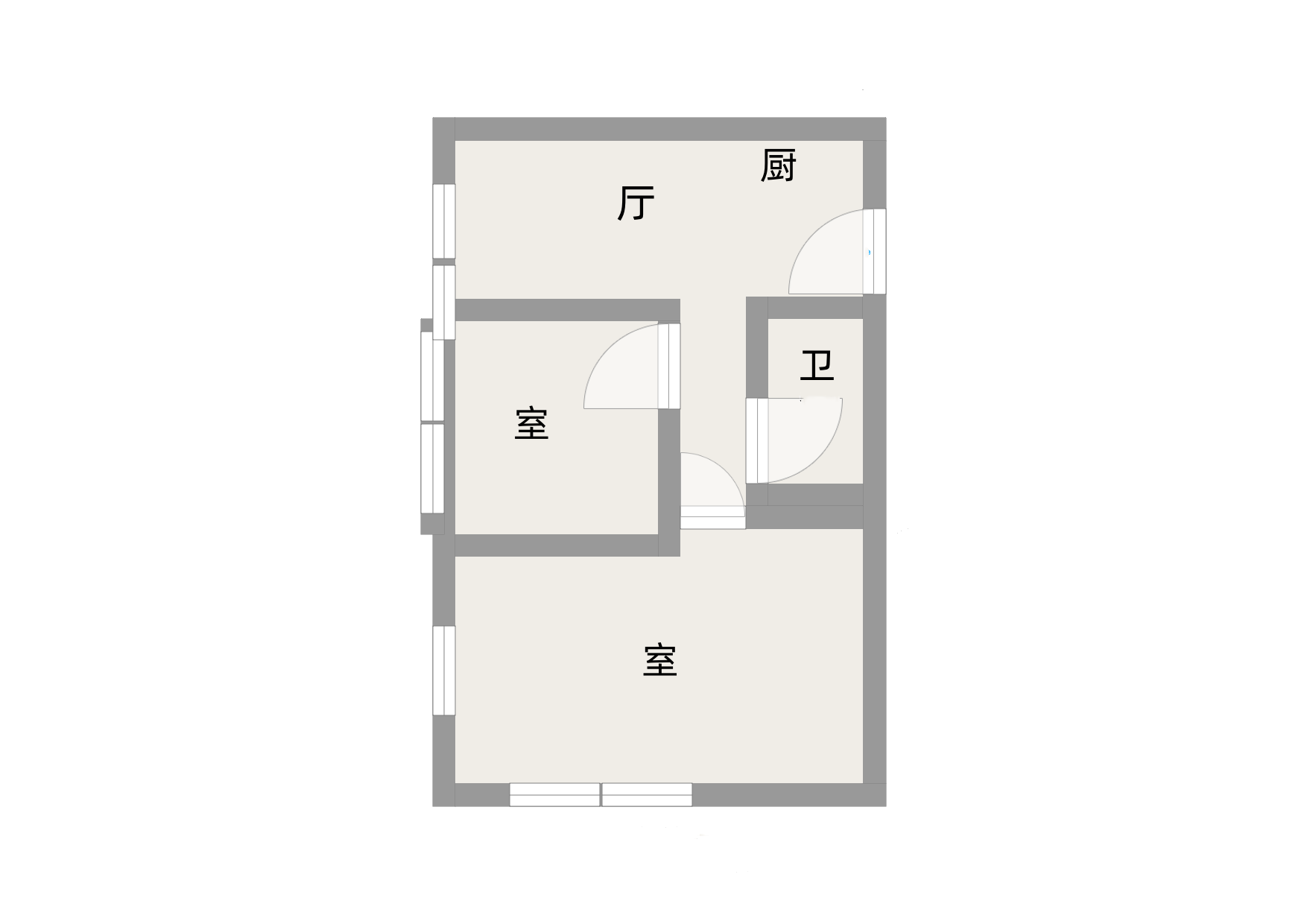 南通万达广场 1室厅卫 68m&sup2;