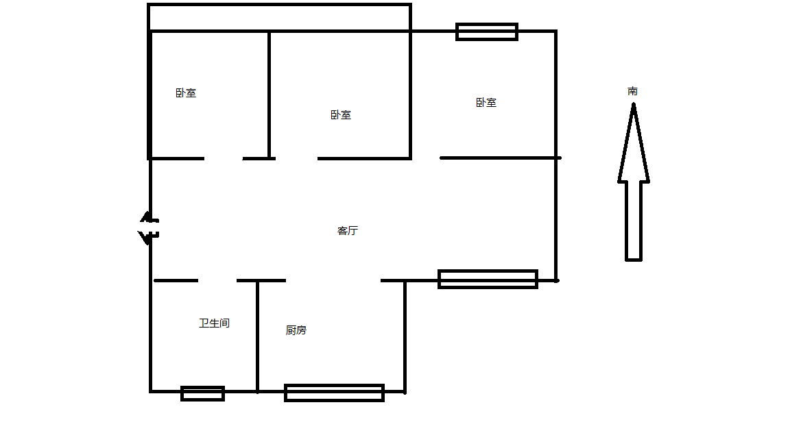 金鑫苑 3室1厅1卫 101m&sup2;