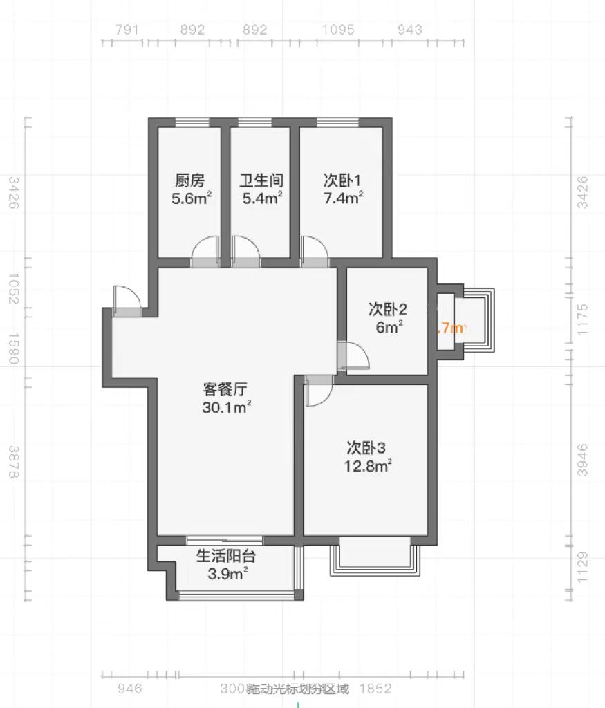 学林东苑 3室2厅1卫 108.00m&sup2;