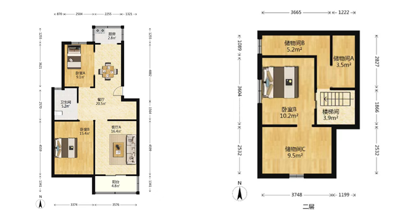 东城花园 3室2厅1卫 144.62m&sup2;