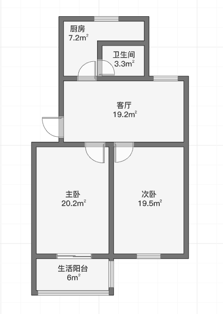 学田苑 2室1厅1卫 78m&sup2;