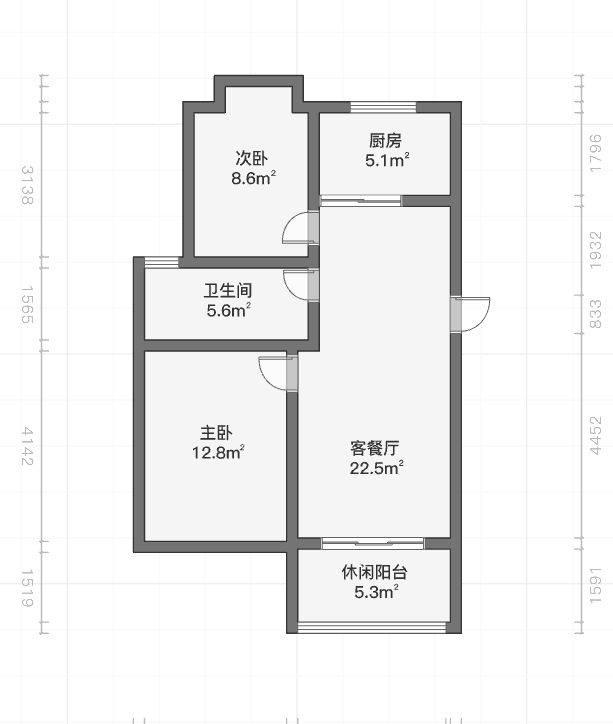 金和家园 2室1厅1卫 92m&sup2;