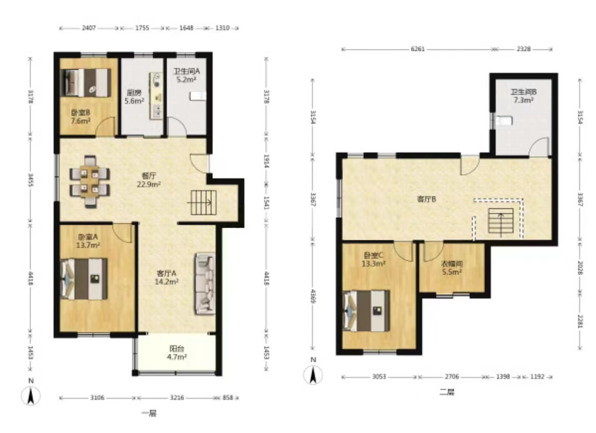 永和佳苑东区 3室2厅2卫 87.00m&sup2;