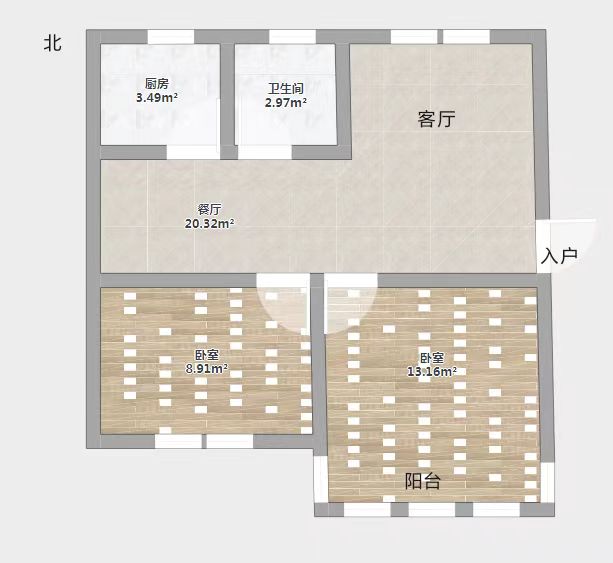 银花苑 3室1厅1卫 83.12m&sup2;