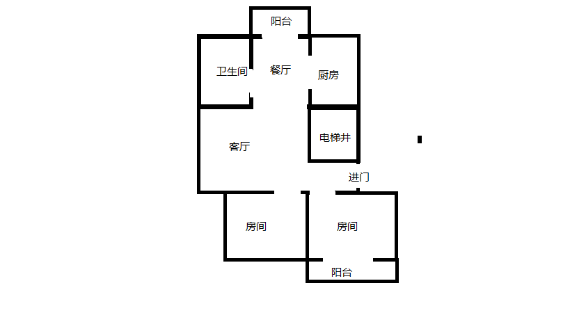 红星嘉苑 2室1厅1卫 90.00m&sup2;