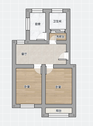 北濠桥东村 2室2厅1卫 65.00m&sup2;