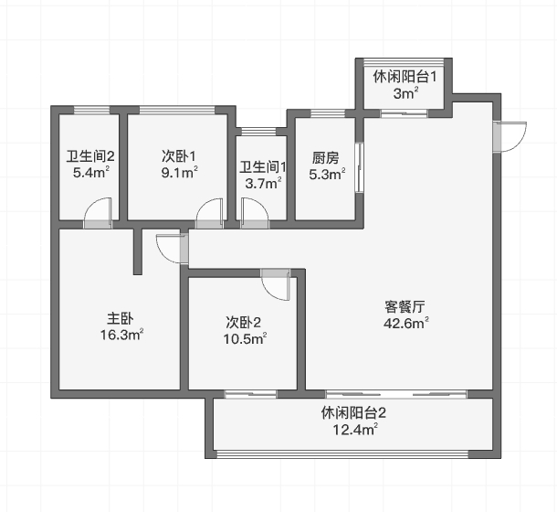 云樾东方 3室2厅2卫 136m&sup2;