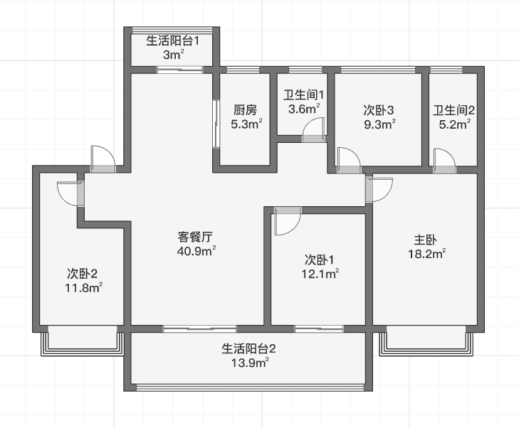 时光漫城 4室2厅2卫 140m&sup2;