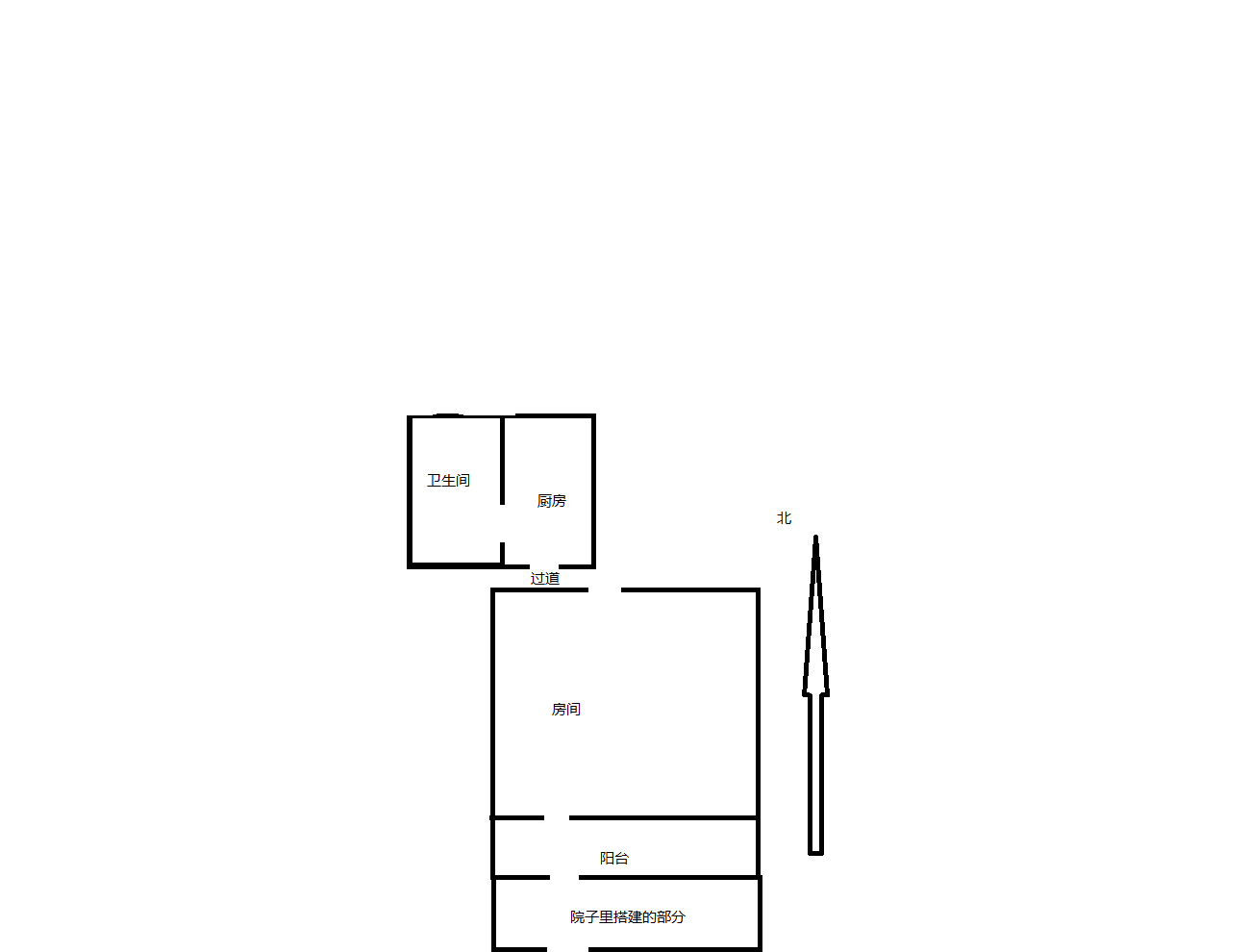 新建路新村（新建花苑） 1室1厅1卫 34.36m&sup2;