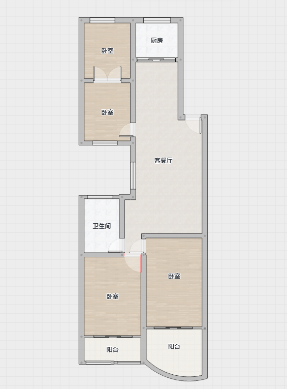 八角亭小区 3室2厅1卫 117.00m&sup2;