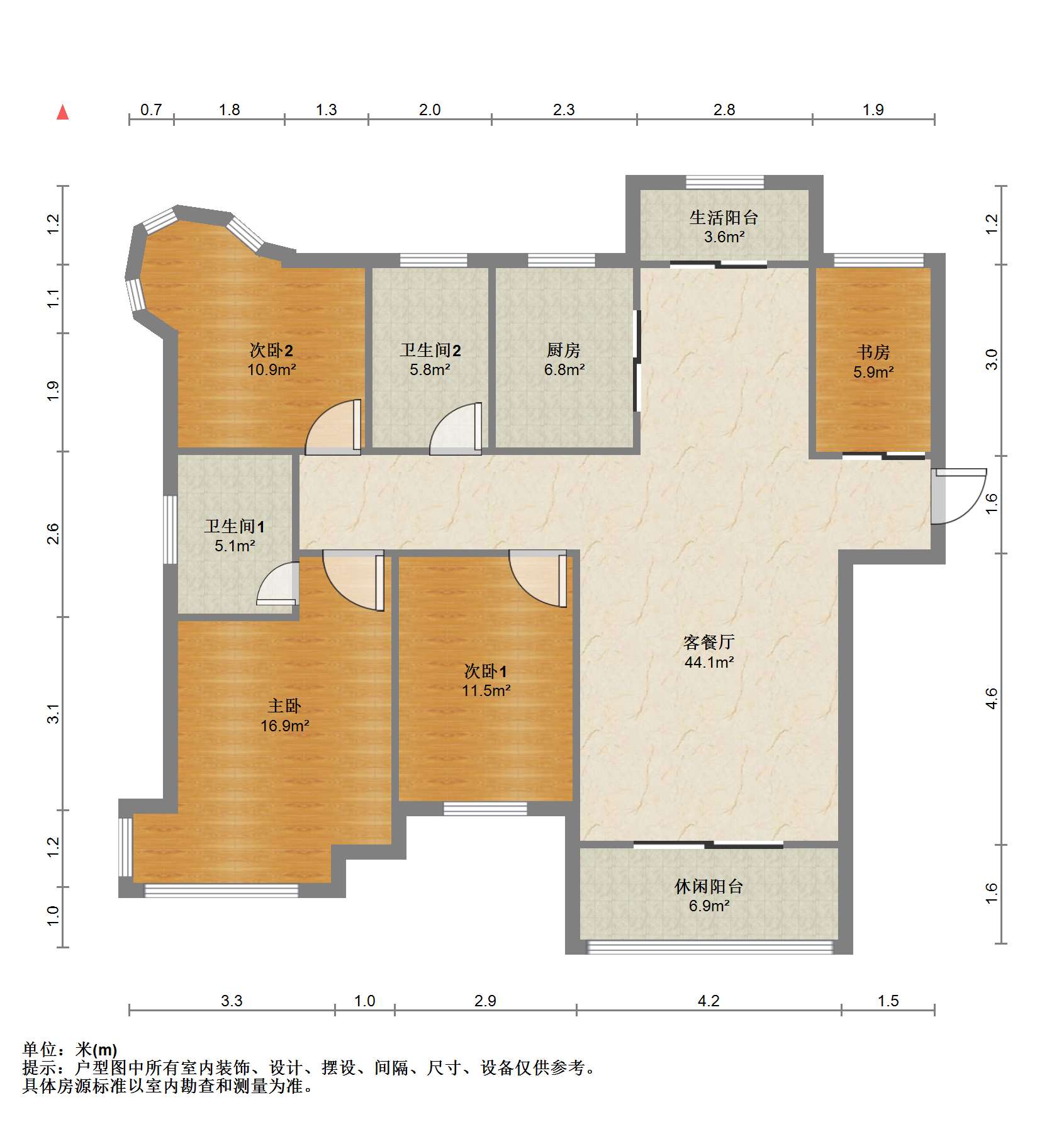 湖滨华庭 4室2厅2卫 143m&sup2;