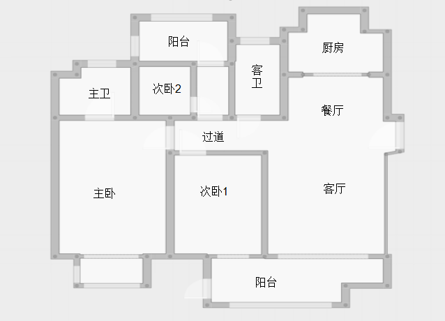 绿地新里城 3室2厅2卫 106m&sup2;